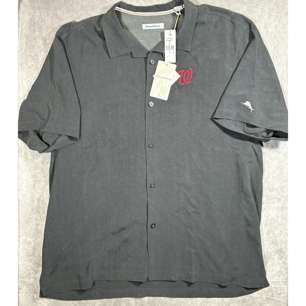 Tommy Bahama Silk Shirt Men XXL Washington National Embroidered NWT $175 Retail